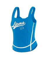 Wear by Erin Andrews Women's Blue Detroit Lions Square Neck Tank Top
