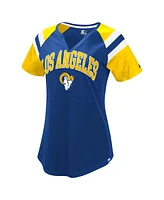 Starter Women's Royal Los Angeles Rams Game On Notch Neck Raglan T-Shirt