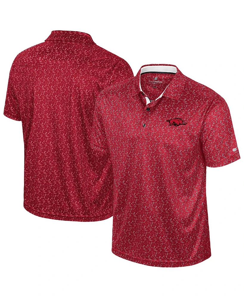 Colosseum Men's Cardinal Arkansas Razorbacks Sublimated Golf Polo Shirt