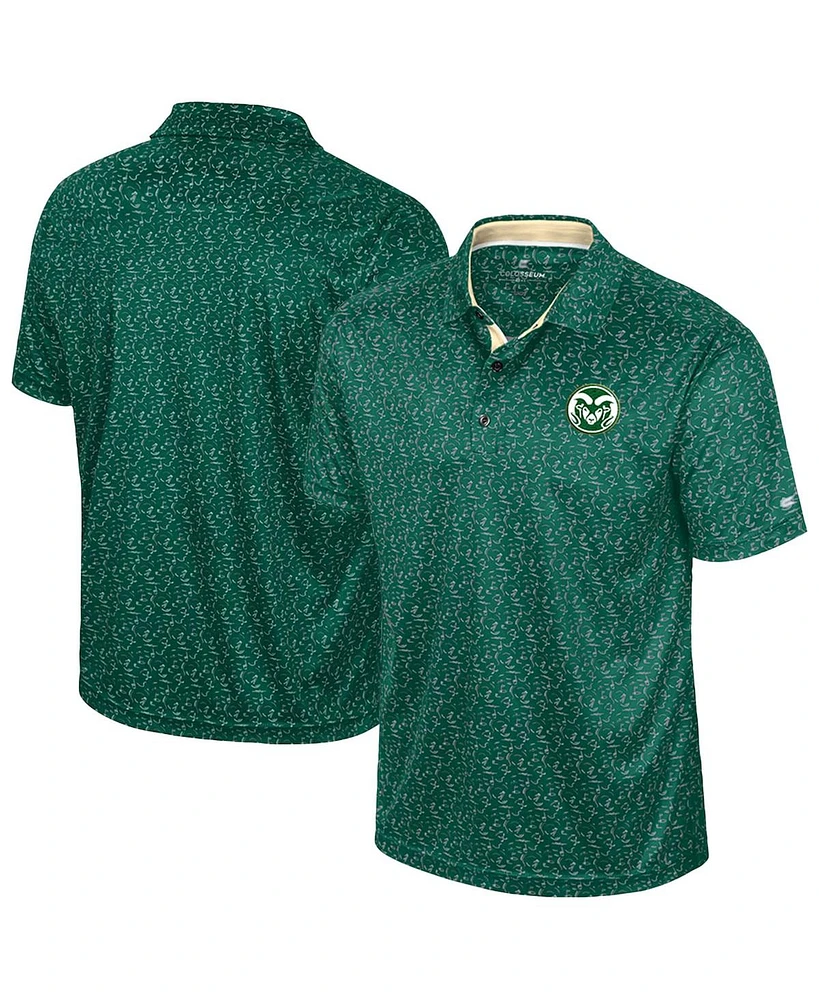 Colosseum Men's Green Colorado State Rams Sublimated Golf Polo Shirt