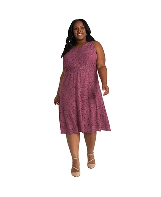 Poetic Justice Plus A-Line Lace Midi Dress