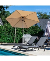 7.5FT Patio Umbrella, Outdoor Table Umbrella with Push Button Tilt and Crank, Uv Protection Waterproof Market Sun 8 Sturdy Ribs for Gard