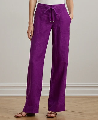 Lauren Ralph Petite Linen Wide-Leg Pants