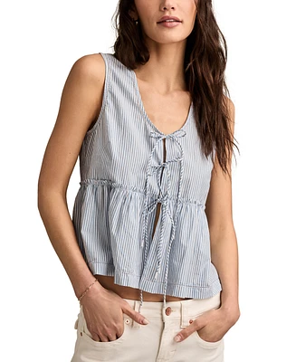 Lucky Brand Women's Cotton Babydoll Flyaway Tank Top