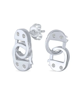 Bling Jewelry Urban Couples Partners Forever Secret Shades Cz Accent Dangle Handcuff Stud Earrings .925 Sterling Silver