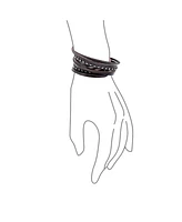 Bling Jewelry Hip Hop Punk Rocker Cuff Bracelet Metal Studded Rivets Multi-Layer Leather