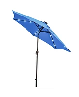 Gymax ft Patio Table Market Umbrella Yard Outdoor w/ Solar Led Lights