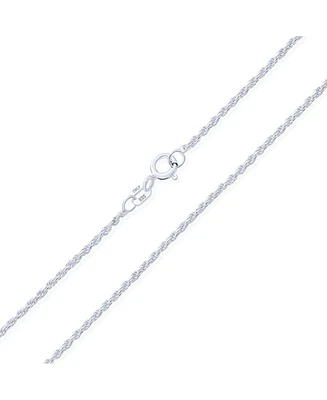 Bling Jewelry Thin 2MM 030 Gauge Strong .925 Sterling Silver Rope Link Chain Necklace