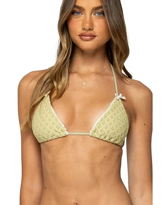 Edikted Women's Anna Textured Triangle Bikini Top