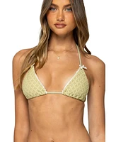 Edikted Women's Anna Textured Triangle Bikini Top