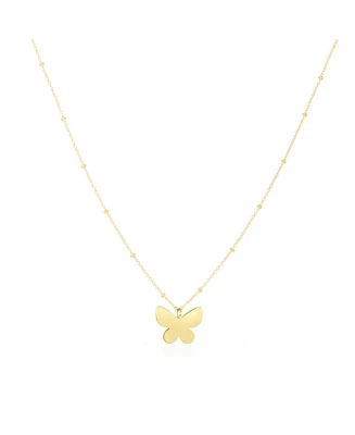 The Lovery Gold Single Butterfly Bead Necklace 14K Gold