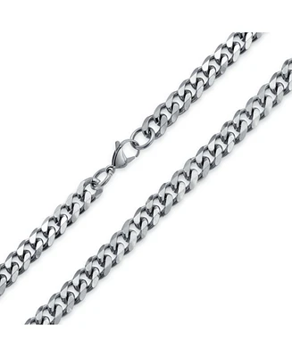 Bling Jewelry Heavy Duty Biker Jewelry Solid Black Gold Plated Stainless Steel Curb Link Chain Necklace 10MM