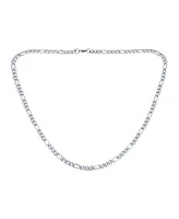 Bling Jewelry Flat Figaro Link 5MM Necklace & Bracelet Set Black Gold Tone Stainless Steel