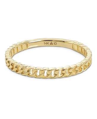 Devata Cuban Link Ring in 14K Gold, Size 5, approx. 1.1 grams.