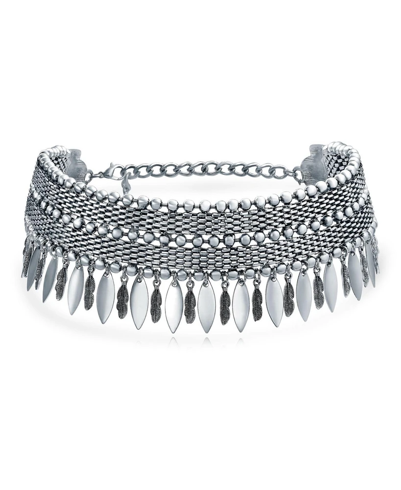 Bling Jewelry Native American Style Feather Choker Necklace Bohemian Boho Western Jewelry