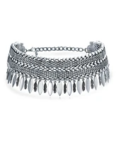 Bling Jewelry Native American Style Feather Choker Necklace Bohemian Boho Western Jewelry