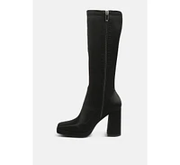 Presto Womens Stretchable Satin Long Boot