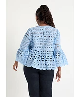 June + Vie Plus Flounce Peplum Top