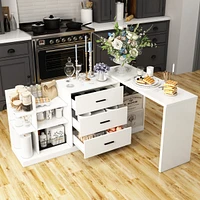 Electric Standing Desk,L-shape Adjustable Height Stand up Desk, Sit Stand Home Office Desk , White，Wooden