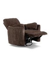 Furniture of America 41" Jorvien Modern Chenille Power Swivel Glider Recliner with Pillows