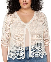 Liverpool Los Angeles Plus Crochet Lace Bolero