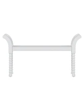 Elegant Retro Style Bench with Turned Legs, Bed End Bench for Bedroom or Living Room Decor, White