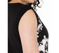 Liverpool Los Angeles Plus Sleeveless Mixed-Media Top