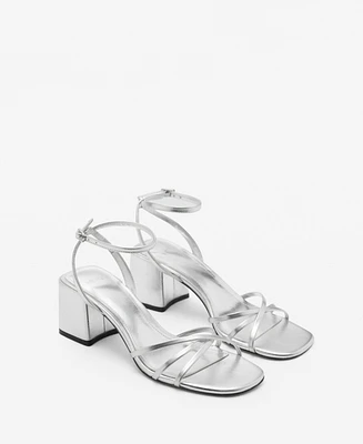 Mango Women's Crossed Strap Heeled Sandals