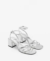Mango Women's Crossed Strap Heeled Sandals