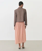 Mango Women's Gathered Midi Skirt
