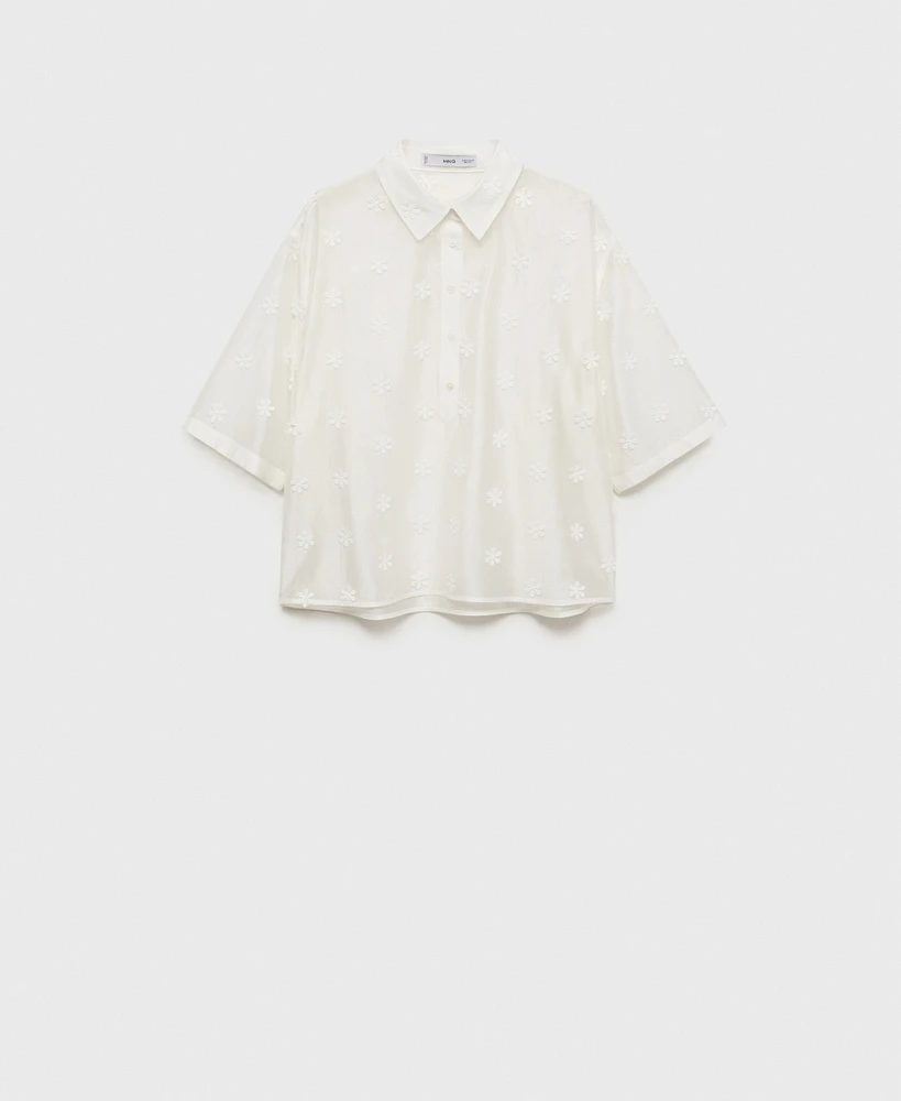 Mango Women's Semi-Transparent Lyocell Shirt