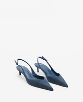 Mango Women's High-Heeled Denim Shoes