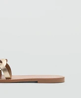 Mango Women's Intertwined Strap Leather Sandals