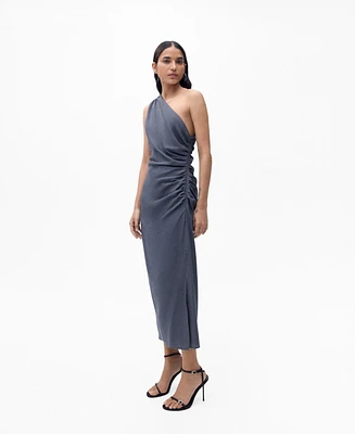 Mango Women's Gathered Details Asymmetrical Dress