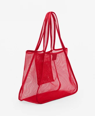 Mango Women's Mesh Shopper Bag