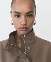 Mango Women's Pocketed Oversized Gilet Coat