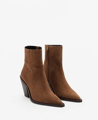 Mango Women's Heel Suede Ankle Boots