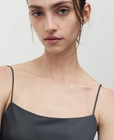 Mango Women's Straps Satin Nightgown Dress