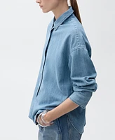 Mango Women's Oversized Denim Shirt