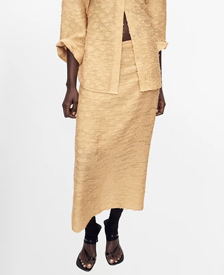 Mango Women's Textured Straight Skirt