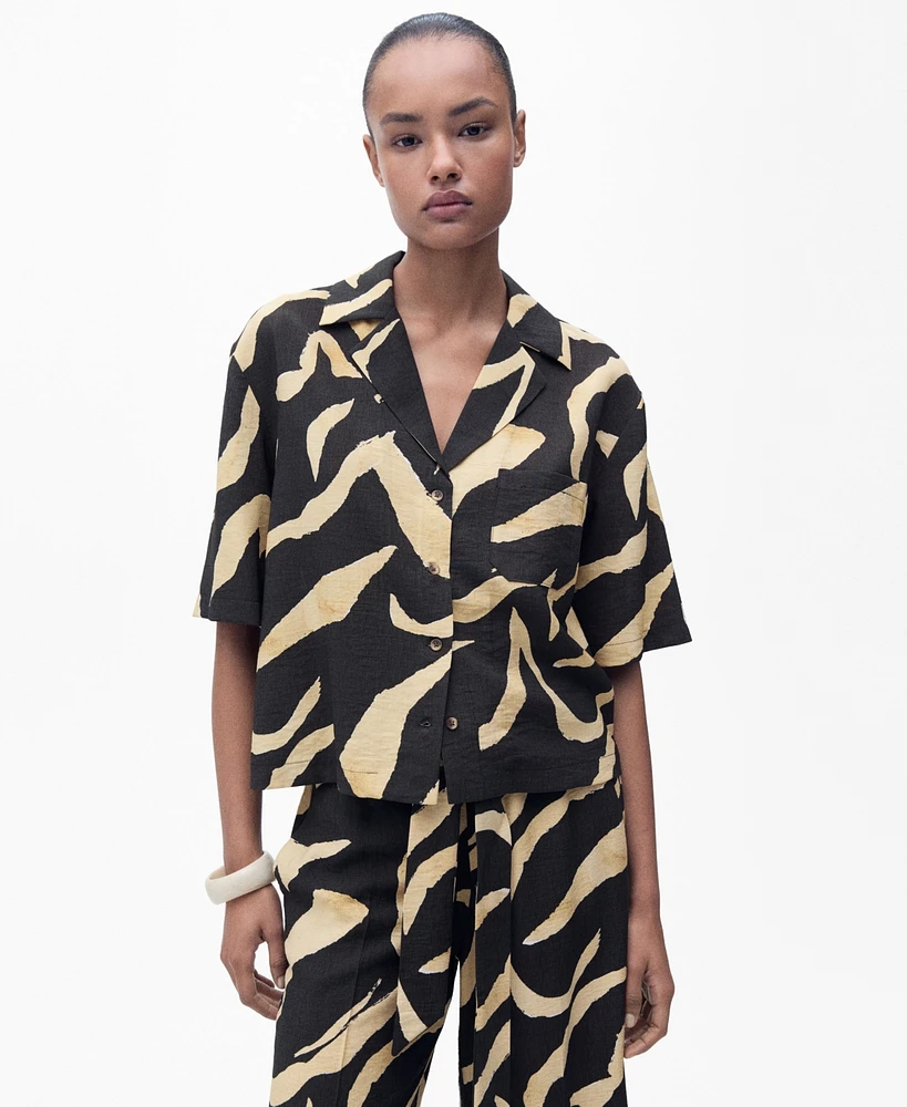 Mango Women's Printed Short-Sleeved Shirt
