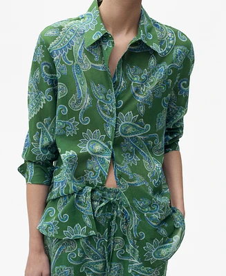 Mango Women's Paisley Cotton Shirt