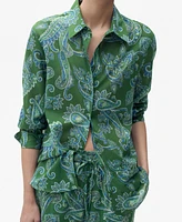 Mango Women's Paisley Cotton Shirt