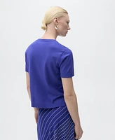 Mango Women's Short-Sleeved Fine-Knit Sweater