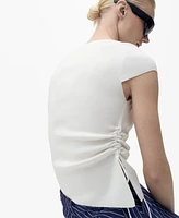 Mango Women's Asymmetrical Low Knit Jersey Top