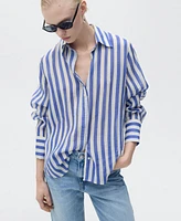Mango Women's Striped Lyocell Shirt