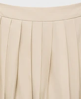 Mango Women's Pleated Detail Flared Skirt