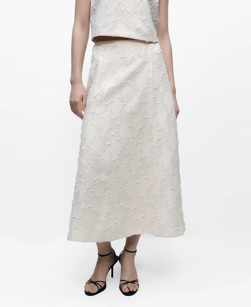 Mango Women's Textured Flared Skirt
