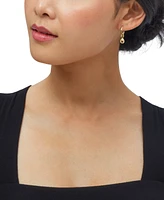 Polished Knot & Teardrop Dangle Hoop Earrings in 14k Gold