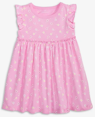 First Impressions Baby Girls Simple Floral-Print Flutter-Sleeve Dress, Exclusively at Macy's